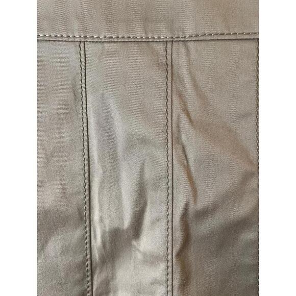 Akris Punto Khaki Front Pleat Knee Length Cotton Blend Skirt Womens Size Small - Picture 9 of 10